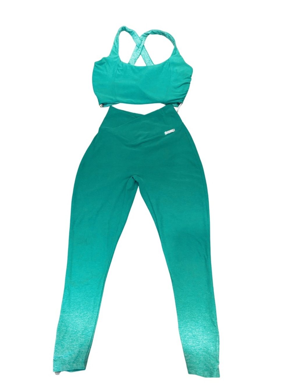 Bombshell Sportswear Teal Green High-Waist Leggings with Matching Sports Bra